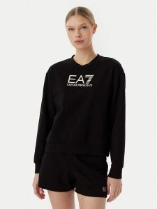 EA7 Emporio Armani Komplet bluza i szorty sportowe 7W000974 AF13135 UC001 Czarny Regular Fit. Czarne bluzy EA7 Emporio Armani, xxl, bez wzorów, z bawełny, bez kaptura. Za 355,99 zł.