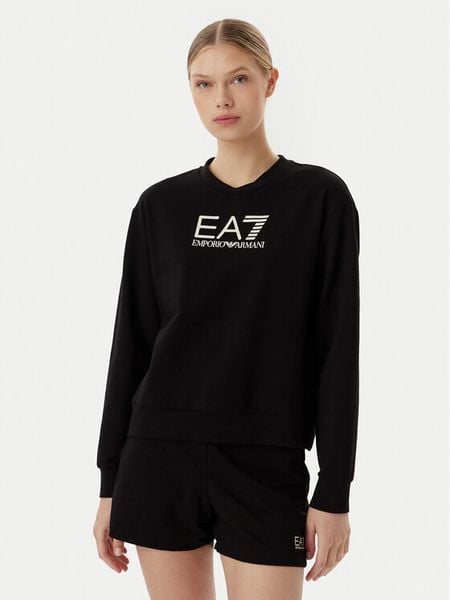EA7 Emporio Armani Komplet bluza i szorty sportowe 7W000974 AF13135 UC001 Czarny Regular Fit. Czarne bluzy EA7 Emporio Armani, xxl, bez wzorów, z bawełny, bez kaptura. Za 287,99 zł.