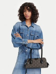 Calvin Klein Torebka Emblem Trio Jacquard LV04F3744G Szary. Szare torebki klasyczne Calvin Klein, bez wzorów, z materiału, bez dodatków. Za 649,99 zł.