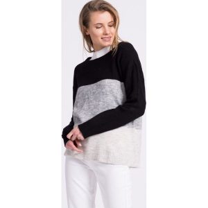Vero Moda - Sweter. Szare swetry klasyczne marki Vero Moda, z dzianiny, z krótkim rękawem. W wyprzedaży za 79,90 zł.