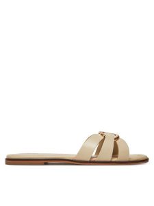 TWINSET Klapki 251TGT090 Beżowy. Brązowe klapki Twinset, bez wzorów, ze skóry, bez obcasa. Za 469,99 zł.