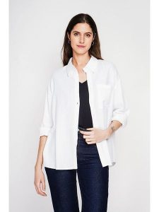 Le Jardin du Lin Lniana koszula w kolorze białym rozmiar: 38. Białe koszule Le jardin du lin, bez wzorów, ze lnu, bez kołnierzyka, bez ramiączek. Za 108,99 zł.