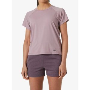 Koszulka damska Helly Hansen W Shine Solen T-Shirt. Fioletowe koszulki sportowe Helly Hansen, bez wzorów, bez ramiączek. Za 188,99 zł.