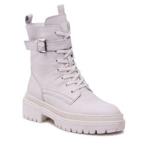 Trapery Lasocki. Białe buty zimowe Lasocki, bez obcasa, bez zapięcia. Za 269,99 zł.