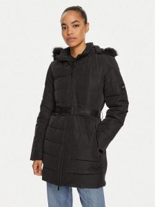 Calvin Klein Płaszcz zimowy K20K207726 Czarny Regular Fit. Czarne płaszcze Calvin Klein, na zimę, xxs, bez wzorów, z syntetyku, bez kaptura. Za 819,99 zł.