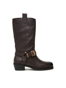 Liu Jo Kozaki Roxy 02 SF5049 P0102 Brązowy. Brązowe kozaki Liu Jo, bez wzorów, ze skóry, bez obcasa, na płaskiej podeszwie, bez zapięcia. Za 699,00 zł.