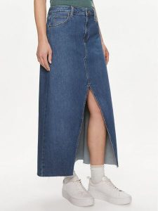 Lee Spódnica jeansowa 112349007 Niebieski Loose Fit. Niebieskie spódnice Lee, bez wzorów, z bawełny. Za 199,99 zł.