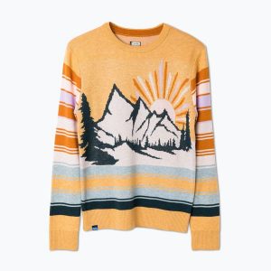 Sweter damski KAVU Hillrose. Brązowe swetry klasyczne KAVU, bez kołnierzyka. Za 299,99 zł.