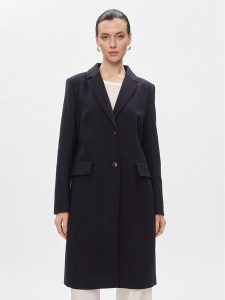 Tommy Hilfiger Płaszcz wełniany Classic Light Wool Blend Coat WW0WW41662 Granatowy Regular Fit. Niebieskie płaszcze TOMMY HILFIGER, bez wzorów, z wełny, bez kaptura. Za 999,99 zł.