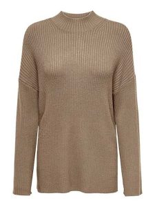 ONLY Sweter w kolorze jasnobrązowym rozmiar: XL. Brązowe swetry oversize ONLY, xl, bez wzorów, prążkowane, bez ramiączek. Za 57,06 zł.