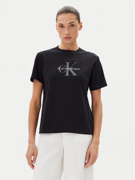 Calvin Klein Jeans T-Shirt Hero LV047B865G Czarny Regular Fit. Czarne t-shirty Calvin Klein Jeans, m, bez wzorów, z bawełny, bez kołnierzyka, bez ramiączek. Za 139,99 zł.