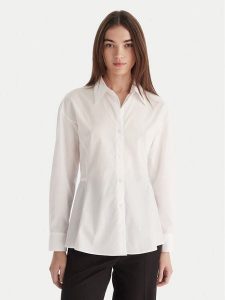 HUGO Koszula Etnaa 50548428 Biały Regular Fit. Białe koszule Hugo, bez wzorów, z bawełny, bez kołnierzyka, bez ramiączek. Za 489,99 zł.