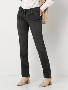 Toni Dżinsy - Regular fit - w kolorze antracytowym rozmiar: 46K. Czarne jeansy Toni, z aplikacjami, ze skóry, z podwyższonym stanem. Za 152,99 zł.