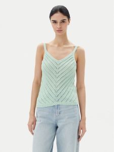 Vero Moda Top Peru 10326463 Zielony Regular Fit. Zielone topy Vero Moda, xl, bez wzorów, z bawełny, bez kołnierzyka, bez ramiączek. Za 59,99 zł.