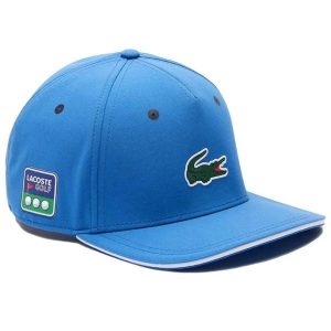 Czapka z daszkiem dla dorosłych Lacoste. Niebieskie czapki Lacoste, bez wzorów, z elastanu, eleganckie. Za 116,16 zł.