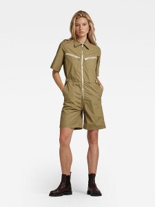 G-Star Kombinezon w kolorze khaki rozmiar: L. Brązowe kombinezony G-Star, l, bez wzorów, z bawełny, retro, bez kołnierzyka, bez ramiączek. Za 175,67 zł.