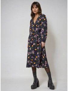 Monki Sukienka w kolorze czarnym rozmiar: 34. Czarne sukienki Monki, bez wzorów, bez kołnierzyka, bez ramiączek, midi. Za 60,99 zł.