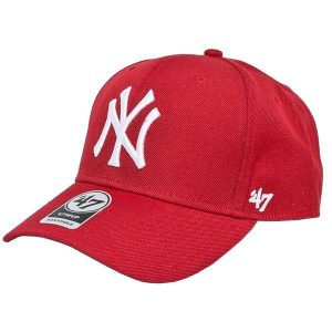 Czapka z daszkiem dla dorosłych 47 Brand New York Yankees. Czerwone czapki 47 Brand, bez wzorów, sportowe. Za 119,99 zł.