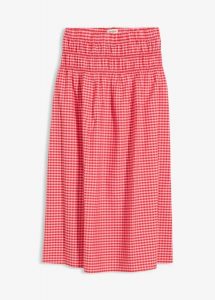 Spódnica maxi z elastycznej mieszanki bawełny. Czerwone spódnice bonprix, bez wzorów, z bawełny, maxi. Za 54,99 zł.