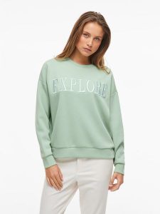 Vila Bluza w kolorze miętowym rozmiar: XL. Zielone bluzy Vila, xl, bez wzorów, bez kaptura. Za 114,17 zł.