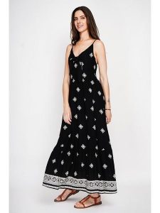 ASSUILI Sukienka w kolorze czarnym rozmiar: 40. Czarne sukienki Assuili, bez wzorów, bez kołnierzyka, bez ramiączek, maxi. Za 152,99 zł.