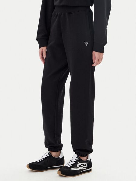 Guess Spodnie dresowe V5YB17 KCRP0 Czarny Regular Fit. Czarne spodnie dresowe Guess, m, z aplikacjami, z bawełny. Za 239,99 zł.