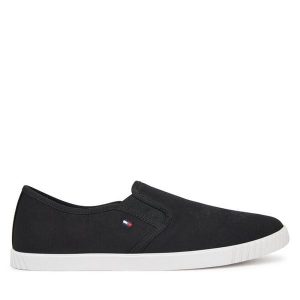 Tenisówki Tommy Hilfiger. Czarne trampki TOMMY HILFIGER, bez wzorów, bez zapięcia. Za 309,99 zł.