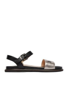 U.S. Polo Assn. Sandały EO-ADELI001W/6L1 Srebrny. Szare sandały U.S. Polo Assn., bez wzorów, ze skóry, bez obcasa, na płaskiej podeszwie, bez zapięcia. Za 299,99 zł.