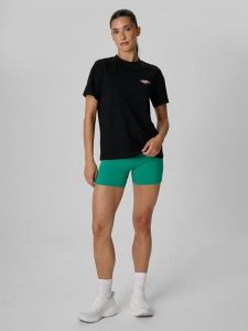 4F Legginsy krótkie dzianinowe damskie - zielone XL. Zielone legginsy 4f, bez wzorów, z dzianiny, krótkie. W wyprzedaży za 39,99 zł.