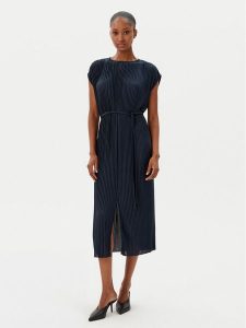 BOSS Sukienka koktajlowa Emaura 50521881 Granatowy Regular Fit. Niebieskie sukienki Boss, s, bez wzorów, z syntetyku, wizytowe, bez kołnierzyka, bez ramiączek. Za 629,99 zł.