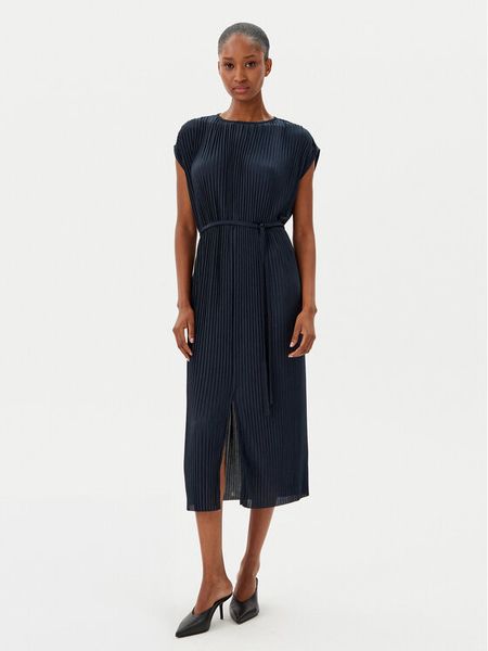 BOSS Sukienka koktajlowa Emaura 50521881 Granatowy Regular Fit. Niebieskie sukienki Boss, s, bez wzorów, z syntetyku, wizytowe, bez kołnierzyka, bez ramiączek. Za 629,99 zł.