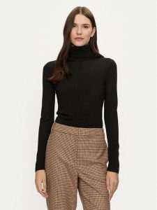 Tommy Hilfiger Golf WW0WW43098 Czarny Slim Fit. Czarne golfy TOMMY HILFIGER, bez wzorów, z wełny. Za 389,99 zł.