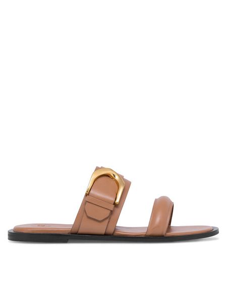 Gino Rossi Klapki ELZA-112686 Brązowy. Brązowe klapki Gino Rossi, bez wzorów, ze skóry, bez obcasa. Za 229,99 zł.