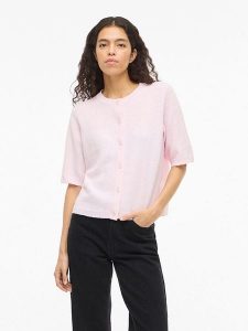 Vila Kardigan "Viliga" w kolorze jasnoróżowym rozmiar: S. Różowe kardigany Vila, z materiału. Za 74,63 zł.