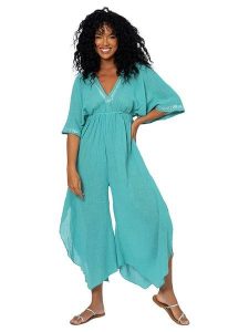Aller Simplement Kombinezon w kolorze turkusowym rozmiar: 34-40. Niebieskie kombinezony Aller Simplement, bez wzorów, z bawełny, bez kołnierzyka, bez ramiączek. Za 86,99 zł.