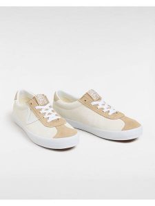 Vans Skórzane sneakersy w kolorze kremowo-beżowym rozmiar: 36,5. Brązowe trampki Vans, bez wzorów, bez zapięcia. Za 132,05 zł.