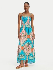 Maaji Sukienka letnia Isadora PT2123CLD009 Błękitny Regular Fit. Niebieskie sukienki Maaji, na lato, m, bez wzorów, z wiskozy, bez kołnierzyka, bez ramiączek. Za 549,99 zł.