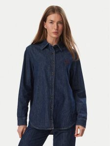 Tommy Hilfiger Koszula jeansowa WW0WW52176 Granatowy Relaxed Fit. Niebieskie koszule TOMMY HILFIGER, xxs, bez wzorów, z bawełny, bez kołnierzyka, bez ramiączek. Za 489,99 zł.