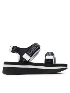 KARL LAGERFELD Sandały KL81905 Czarny. Czarne sandały KARL LAGERFELD, bez wzorów, z materiału, bez obcasa, na koturnie, bez zapięcia. Za 599,99 zł.