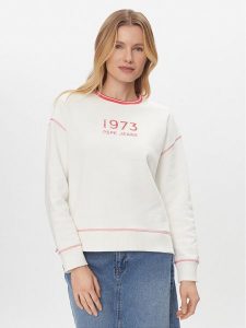 Pepe Jeans Bluza Hache PL581398 Biały Boxy Fit. Białe bluzy Pepe Jeans, xs, bez wzorów, z bawełny, bez kaptura. Za 219,99 zł.