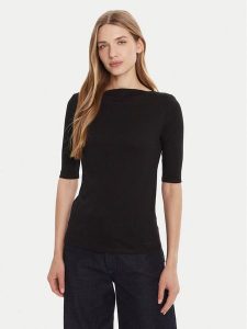 Calvin Klein Bluzka LV044C217G Czarny Slim Fit. Czarne bluzki Calvin Klein, xxs, bez wzorów, z bawełny, bez kołnierzyka, bez ramiączek. Za 159,99 zł.