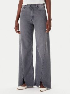 Simona Corsellini Jeansy A25CPPAT0601 Szary Wide Leg. Szare jeansy SIMONA CORSELLINI, bez wzorów, z bawełny. Za 659,00 zł.