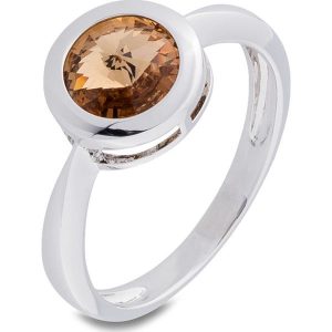 Pierścionek z kryształami Swarovskiego® bonprix srebrny kolor rodowany. Pierścionki marki bonprix. Za 34,99 zł.