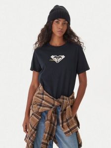 Roxy T-Shirt Oceanregular ERJZT06078 Czarny Regular Fit. Czarne t-shirty Roxy, xl, bez wzorów, z bawełny, bez kołnierzyka, bez ramiączek. Za 89,99 zł.