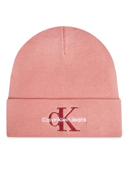 Calvin Klein Czapka Mono Logo Embro K60K612668 Różowy. Czerwone czapki Calvin Klein, bez wzorów, z bawełny. Za 129,99 zł.