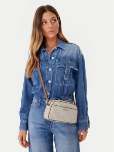 MICHAEL Michael Kors Torebka 32F5GJ6C5B Kremowy. Białe listonoszki MICHAEL Michael Kors, bez wzorów, ze skóry, bez dodatków. Za 486,99 zł.