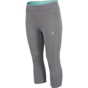 Legginsy treningowe damskie SPDF200z - średni szary melanż. Szare legginsy marki 4f, melanż, z materiału. W wyprzedaży za 39,99 zł.