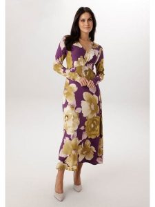 Aniston Sukienka w kolorze oliwkowo-fioletowym rozmiar: 46. Różowe sukienki Aniston, bez wzorów, bez kołnierzyka, bez ramiączek, maxi. Za 217,99 zł.