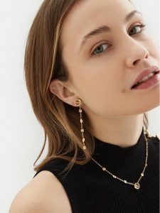 Guess Kolczyki JUBE05 040JW Złoty. Żółte kolczyki Guess, metalowe. Za 259,99 zł.