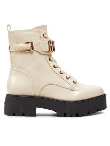 Guess Trzewiki Vaires FLTSOM PAT10 Beżowy. Brązowe botki Guess, z aplikacjami, ze skóry, bez obcasa, na płaskiej podeszwie, bez zapięcia. Za 509,99 zł.